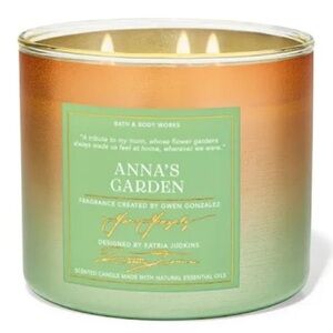 Bath & Body Works Anna's Garden X Gwen Gonzalez 3 Wick Candle - Green and Gold